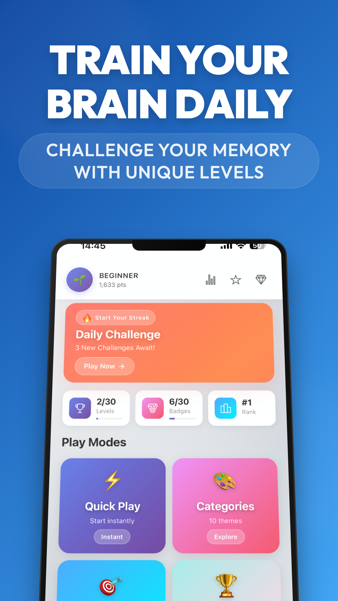 Memory Kingdom Main Menu