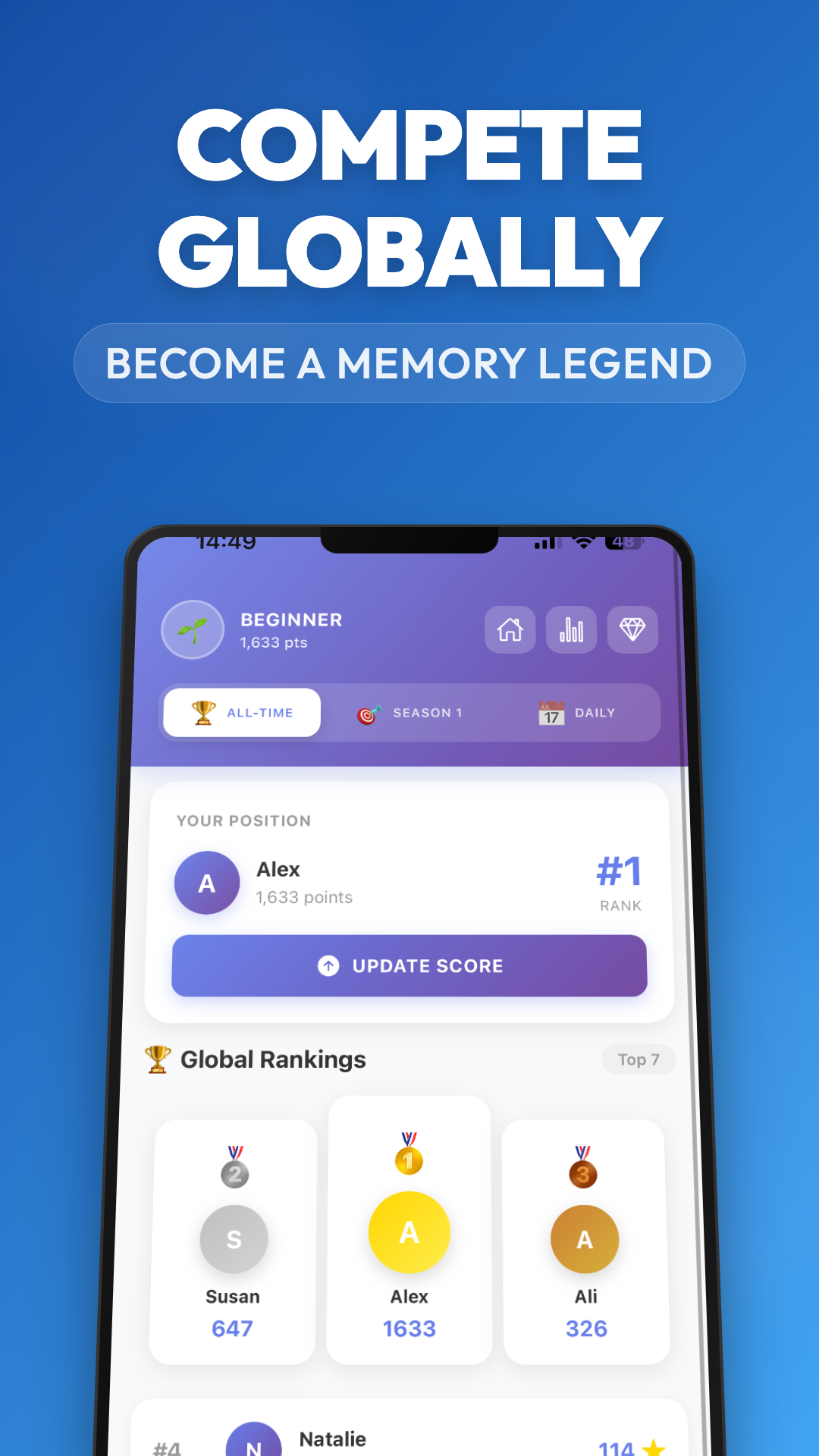 Memory Kingdom Leaderboard